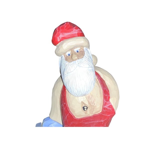 Dave Constantine Carved Look Resin Santa by Chimney Figurine 2004 - Picture 3 of 12